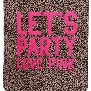 VS PINK LET’S PARTY LOVE PINK BLANKET RARE